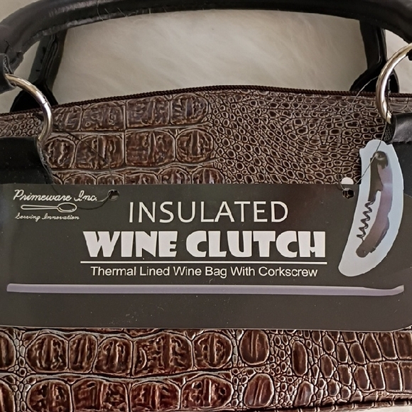 Brown Crocodile Pattern Insulated Wine Clutch by Primeware. - Picture 5 of 5